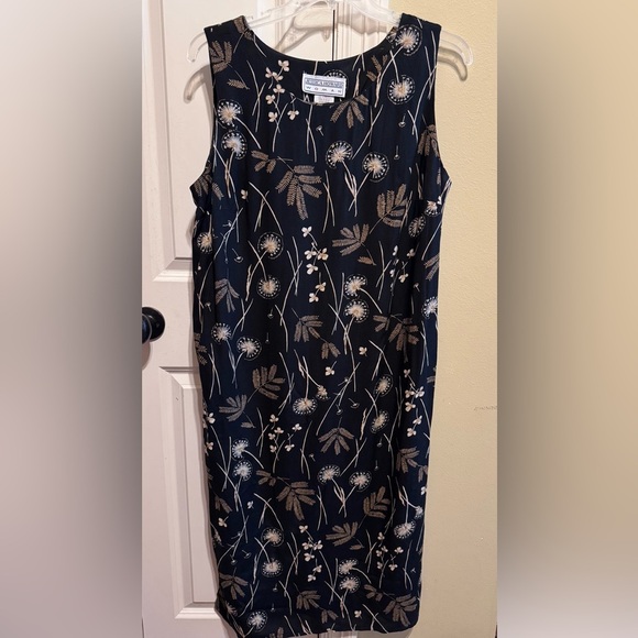 Jessica Howard Vintage Black Multi Sleeveless Dress Lightweight Jacket Sz 16 - Picture 4 of 16